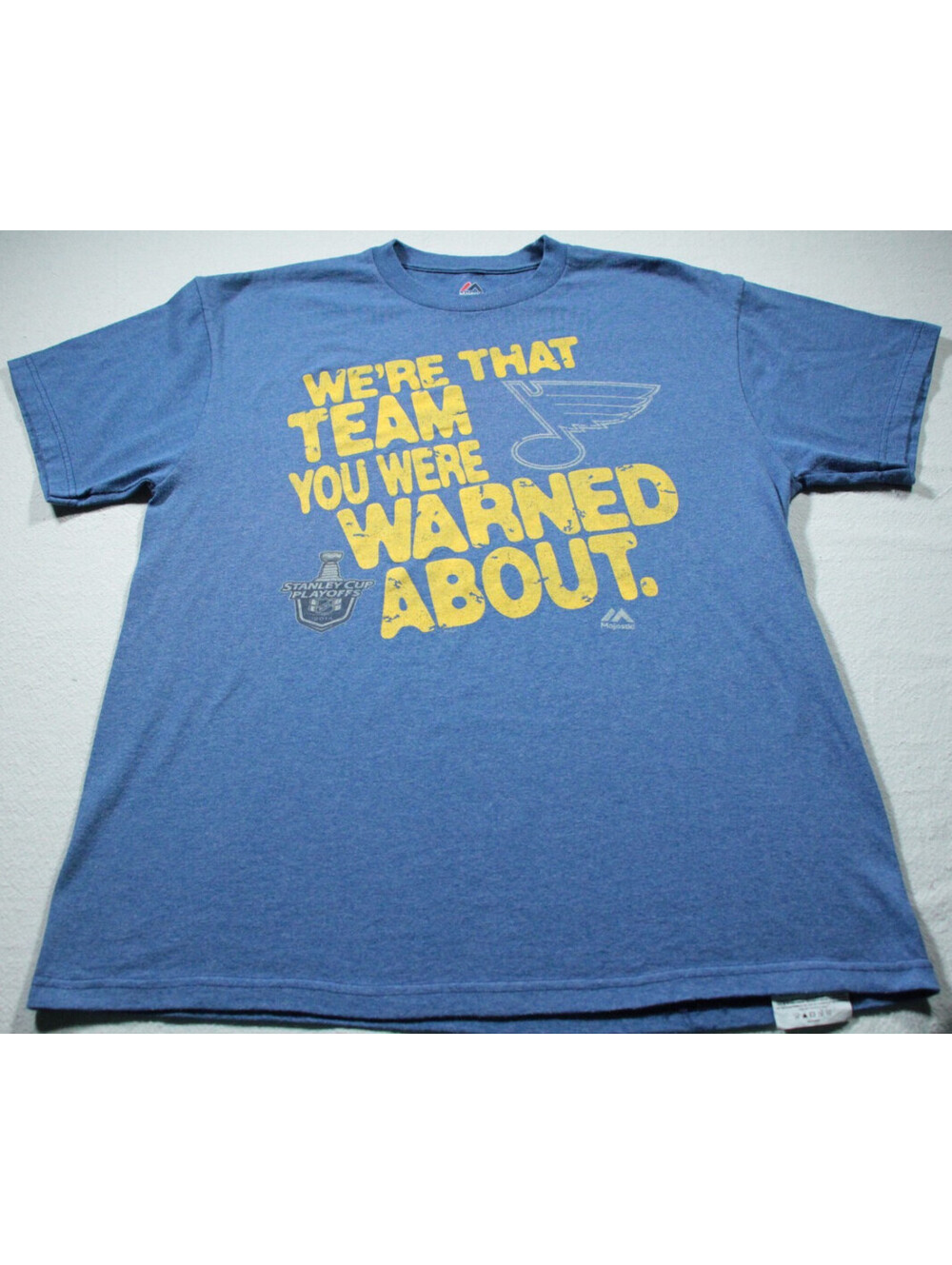 St. Louis Blues 2014 Playoffs T-Shirt L Majestic NHL Hockey